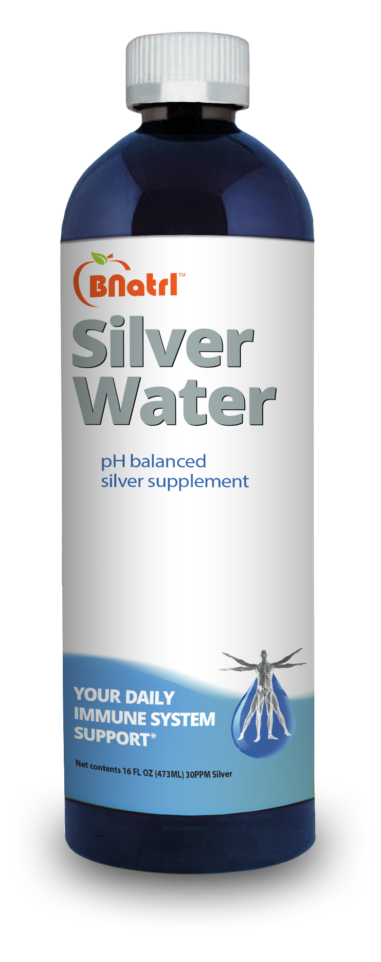 BNatrl 30ppm Mineral Alkaline Nano Silver Water Solution - 16 Oz